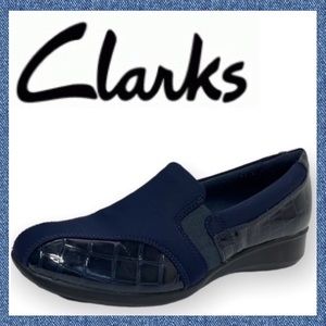Clarks Comfort Slip On Gael Beam Loafers Navy Blue Size 8.5